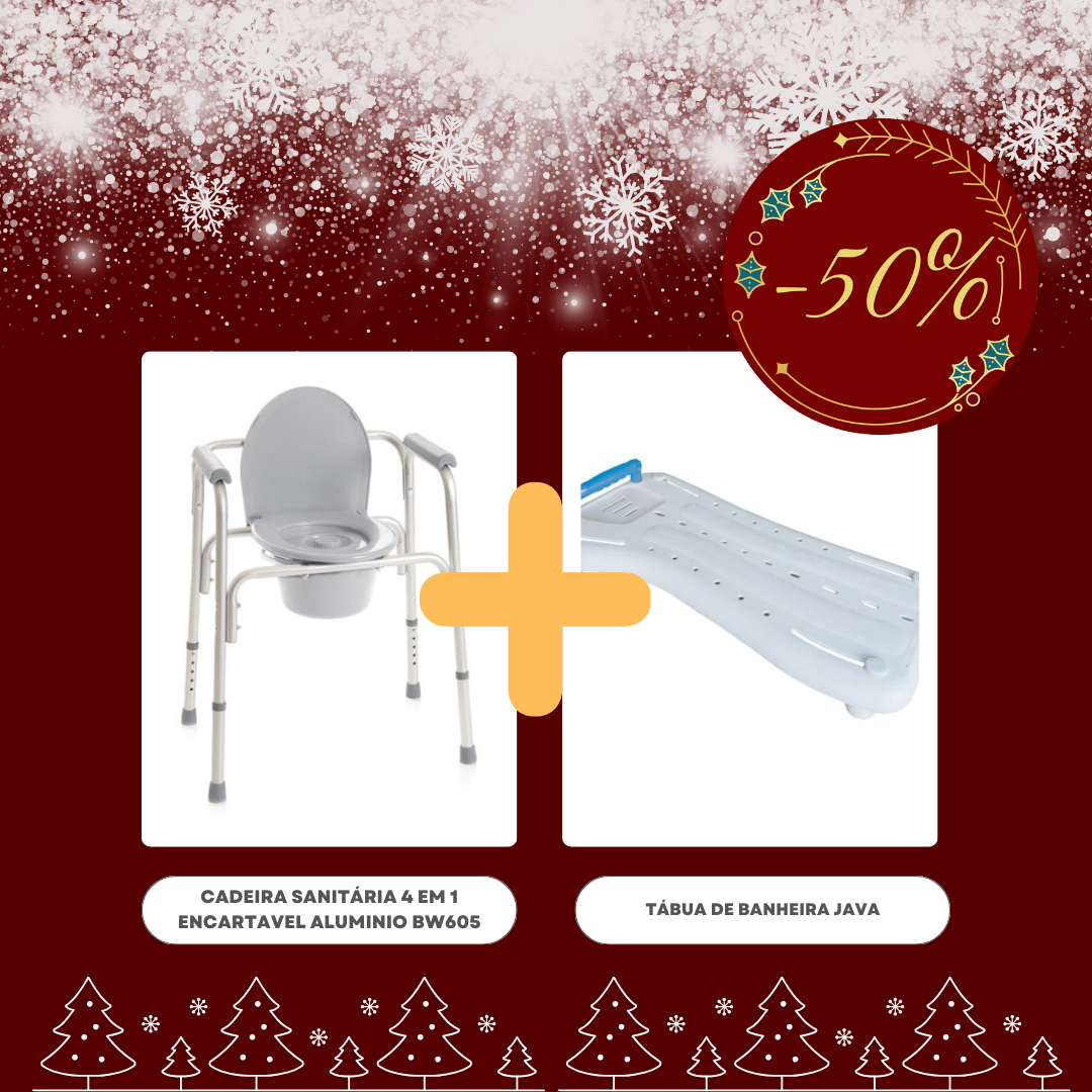 Pack Cadeira Sanitária 4 em 1 + Tábua de Banheira