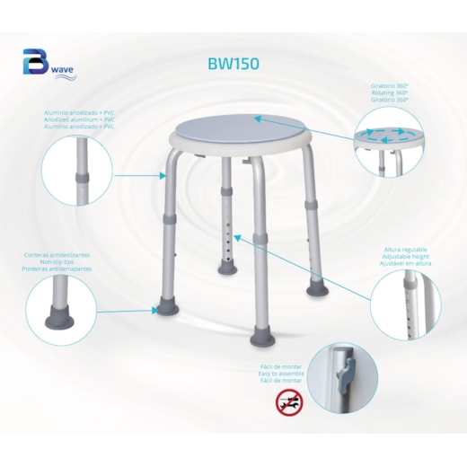 Evoluxion Banco de Poliban Giratório BW150 Ajustável 360°