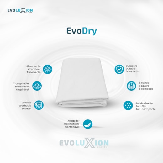 Resguardo Reutilizável Evodry 105x85cm para Cama – com Abas Laterais