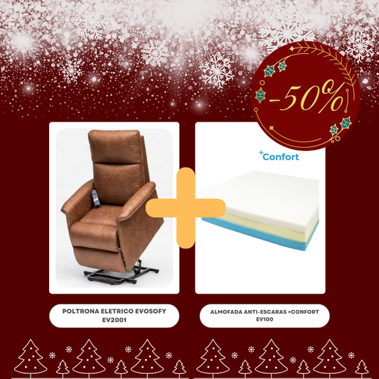 Pack Poltrona Eléctrica 1 Motor + Almofada Anti-Escaras