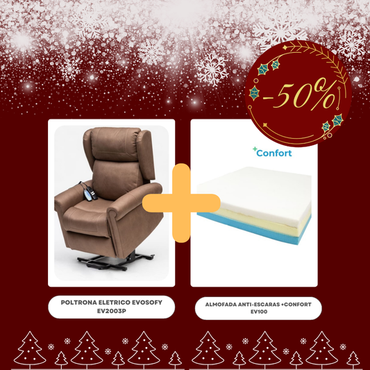 Pack Poltrona Eléctrica 4 Motores + Almofada Anti-Escaras
