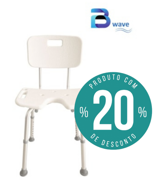 Cadeira de Banho em U BW250 – Encosto, Pegas e Suporte de Chuveiro