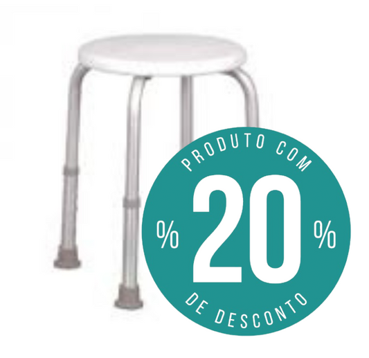 Banco de Banho Redondo Ajustável em Alumínio