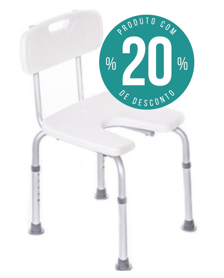 Cadeira de Banho com Assento em U – Altura Regulável