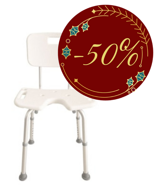 Cadeira de Banho em U BW250 – Encosto, Pegas e Suporte de Chuveiro