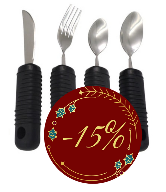 Talheres Ergonómicos | Garfo, Faca e Colher | Pegas Anatómicas